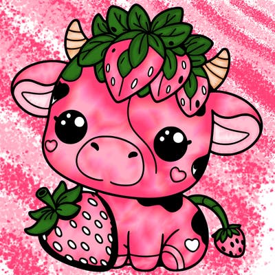cute strawberry cow