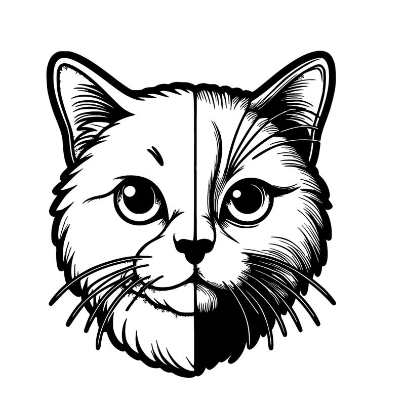 realistic half cat half dog