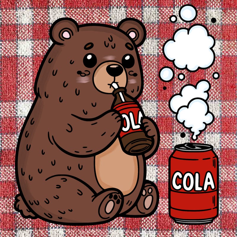 bear drinking cola