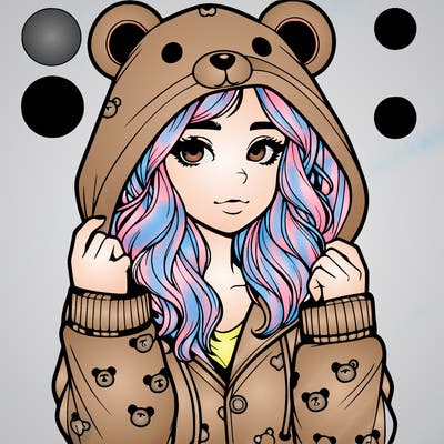 realistic girl in a animal pjs hoodie