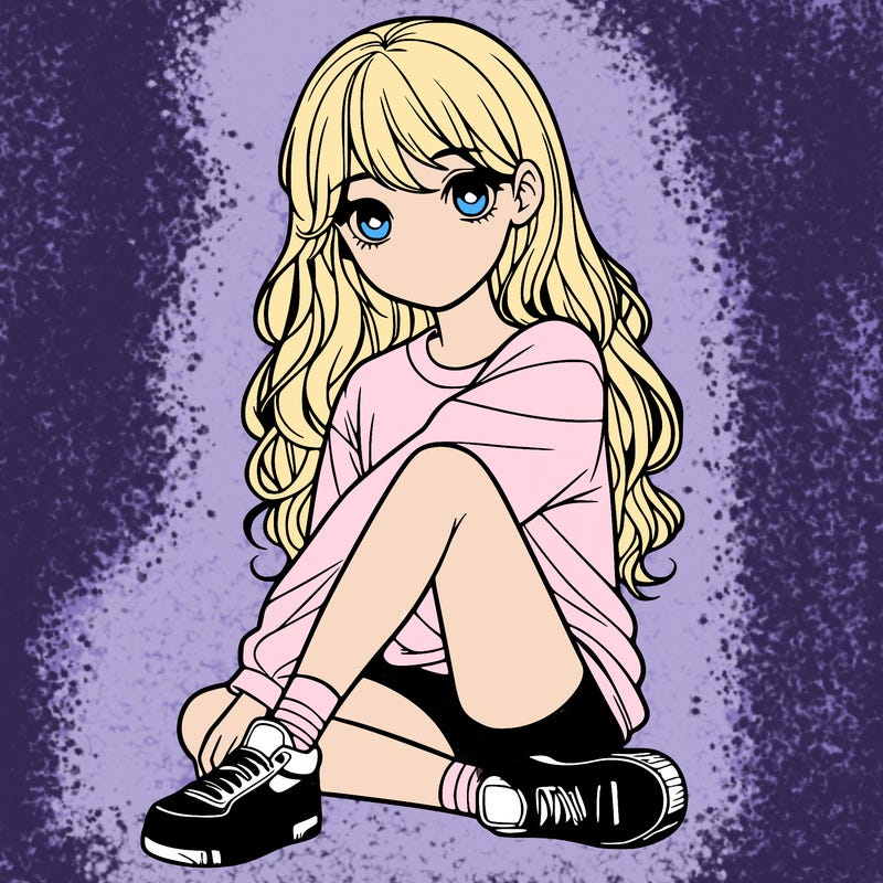 girl sitting realistic