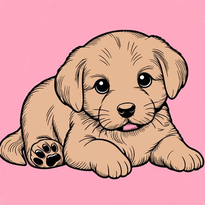 a cute realistic puppy