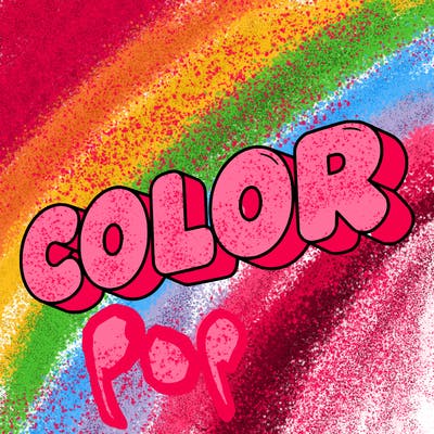 a sign that says color in bubble writing