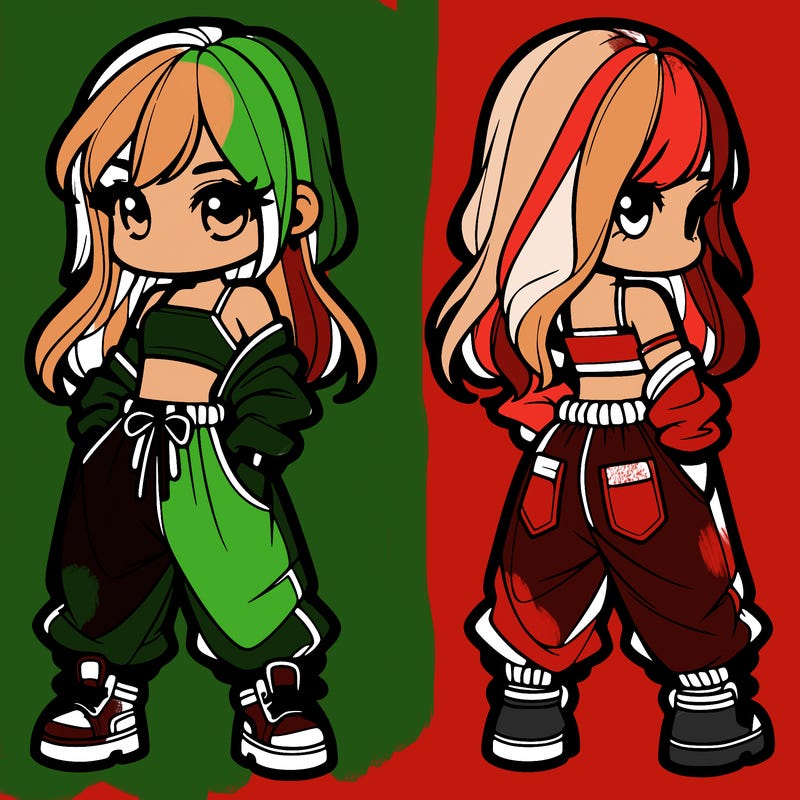 girl in crop top and baggy pants