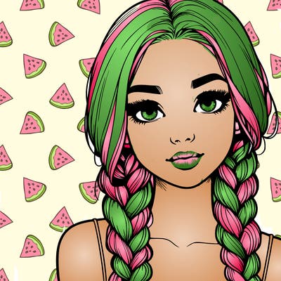 realistic girl with braids