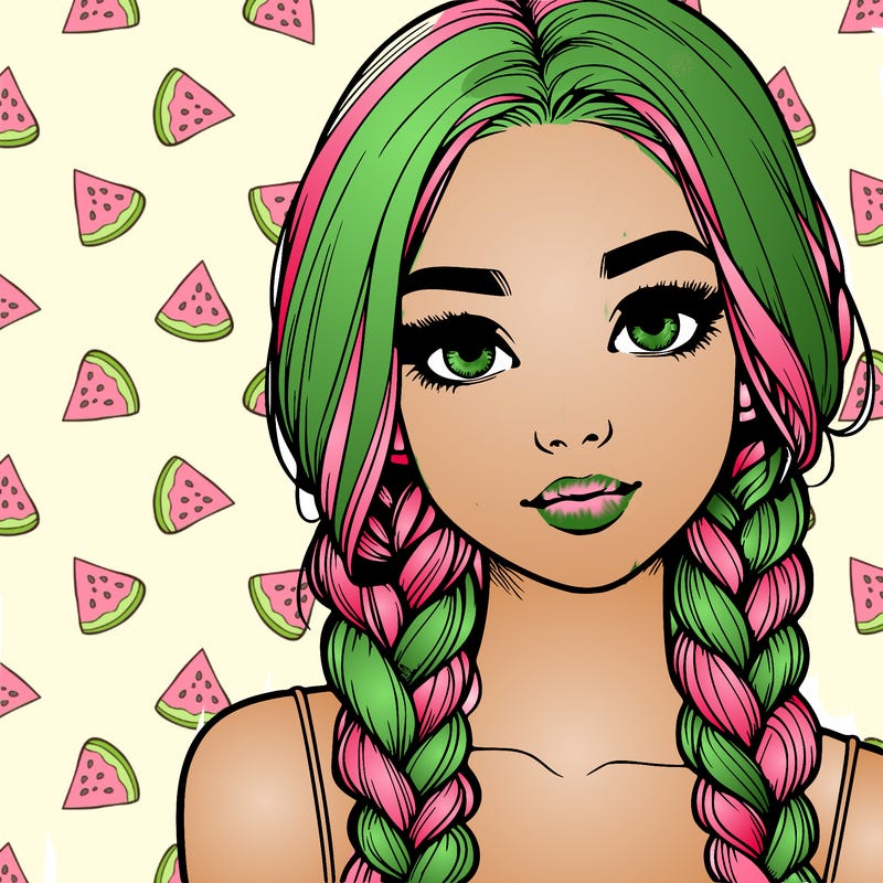 realistic girl with braids