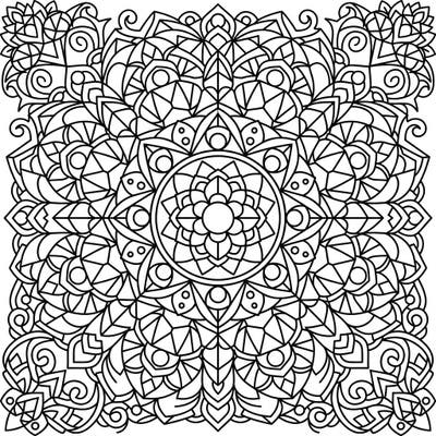 Celebrate the season of renewal with this stunning geometric mandala coloring page, blooming with intricate patterns. Its detailed design offers a delightful challenge for colorists of all levels, perfect for a mindful spring activity.