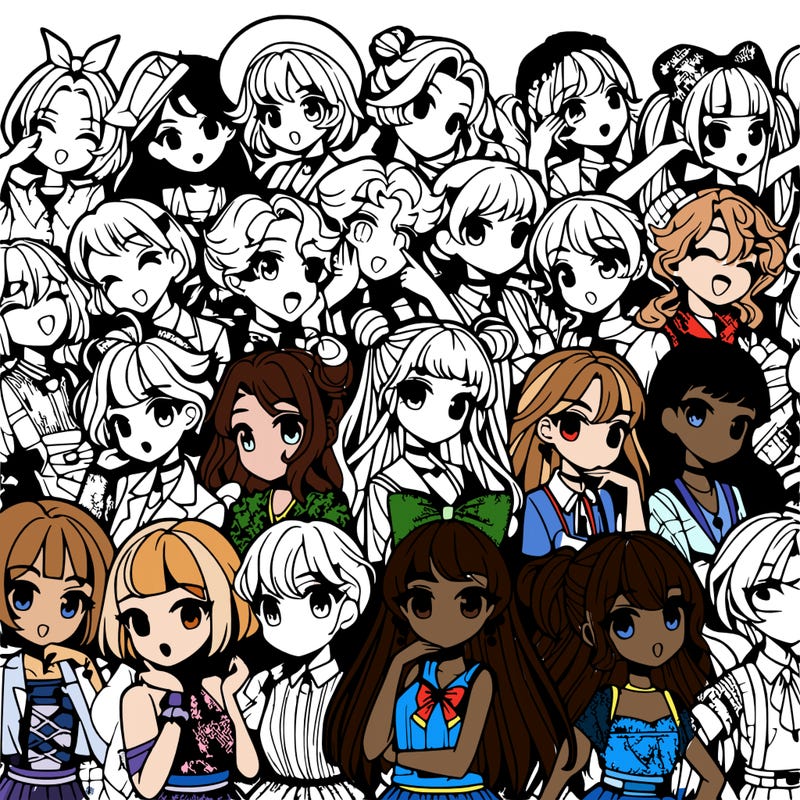 a lot of anime girls deferent