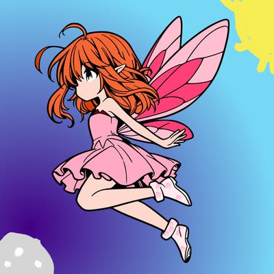 manga fairy flying