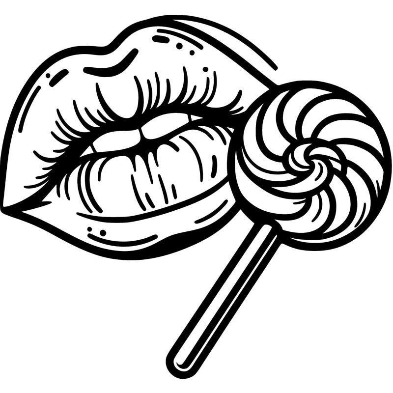 lips with lollypop