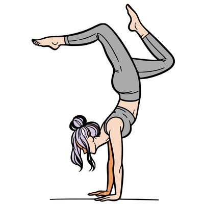 a woman doing a handstand