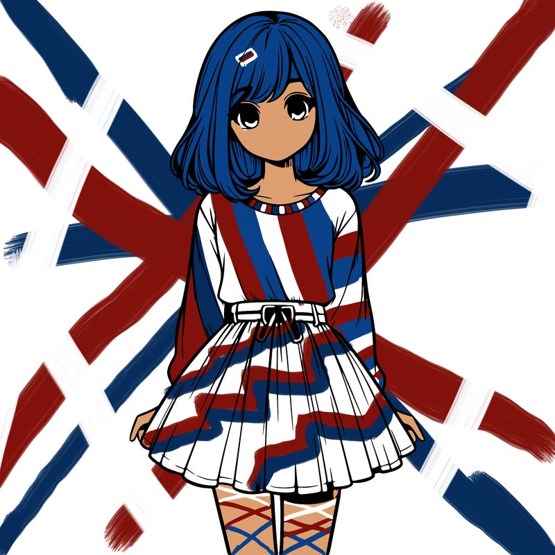 realistic girl with a skirt on