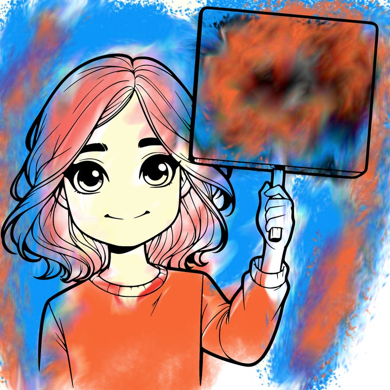 realistic girl holding up a sign