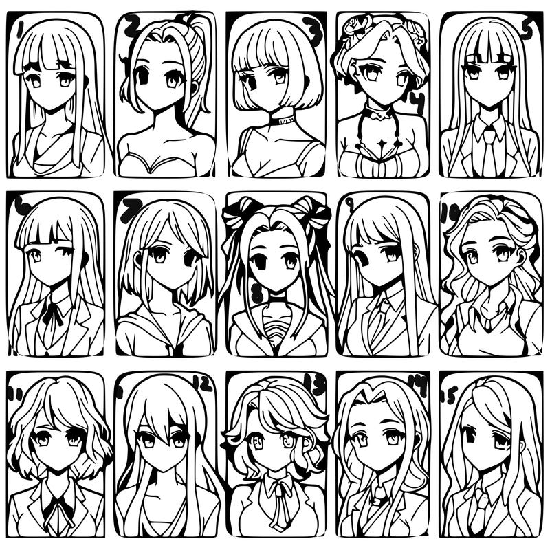 girls that look diffrent anime