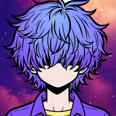 manga boy fluffy hair covering his eyes