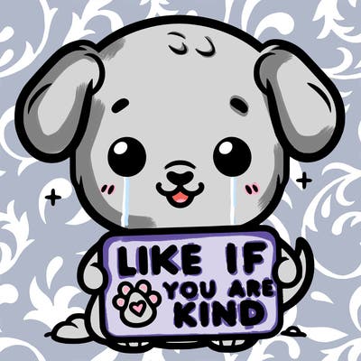 make a sign that says like if you are kind with a cute little dog