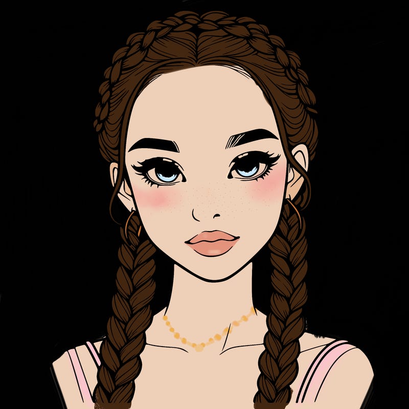 realistic girl with braids