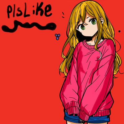 manga teen girl  in a sweater and baggy pants