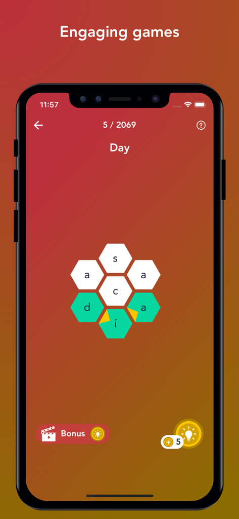 Tobo: Learn Spanish Vocabulary - An interactive hexagonal spelling game in the Tobo Spanish vocabulary app