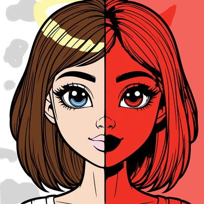 realistic girl in half