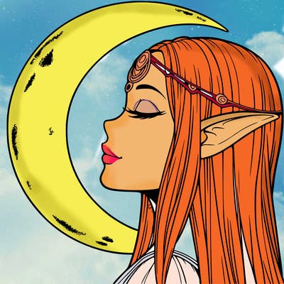a realistic moon elf