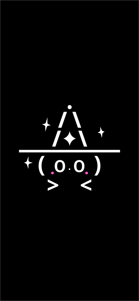 Nekochi | Otaku Dictionary - White ASCII art of a cute cat wearing a wizard hat on a black background