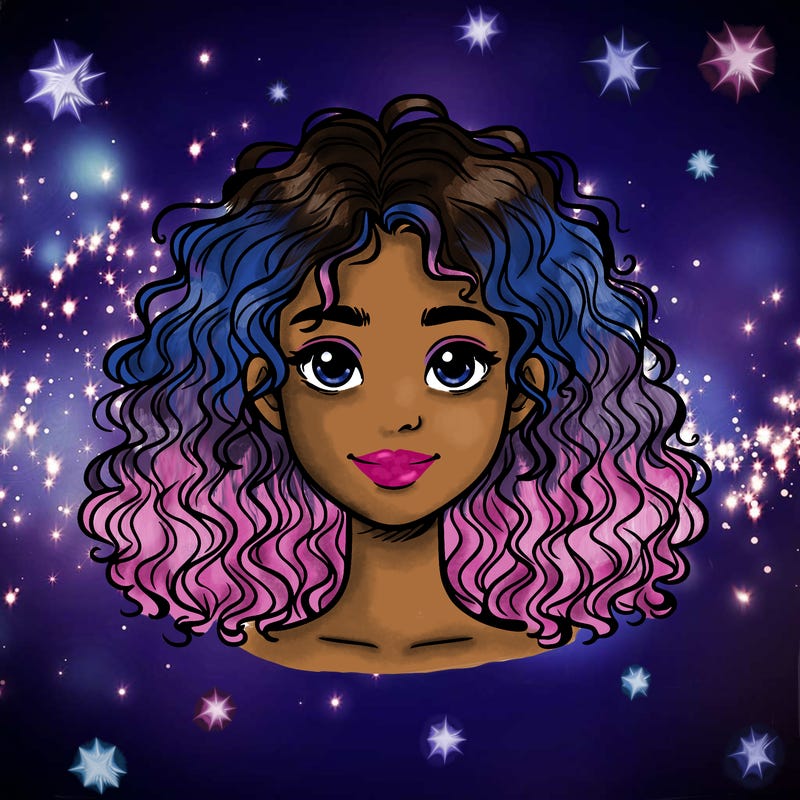 realistic person with curly hair