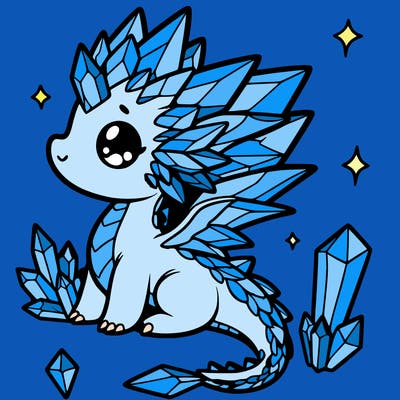 little cute crystal dragon