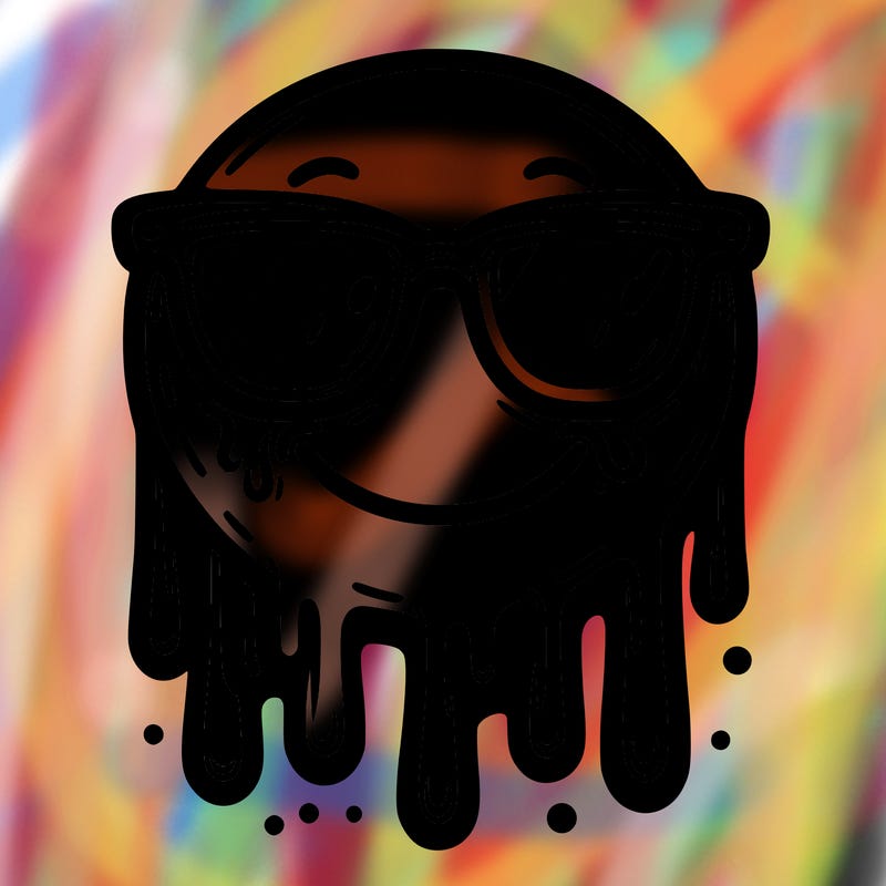 dripping smiley face with cool sunglasses