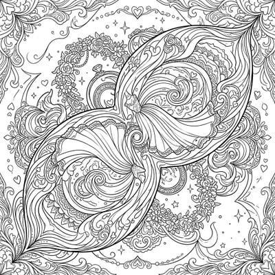 Dive into a uniquely celestial celebration with our Eskimo Nebula Wedding coloring page. This intricate design beautifully merges the cosmic wonder of the nebula with the romantic elegance of a wedding, offering a truly enchanting coloring experience for adults and teens.