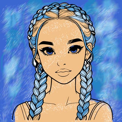 realistic girl with braids