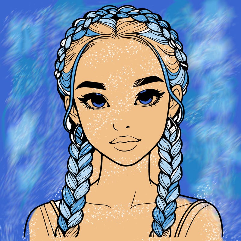 realistic girl with braids