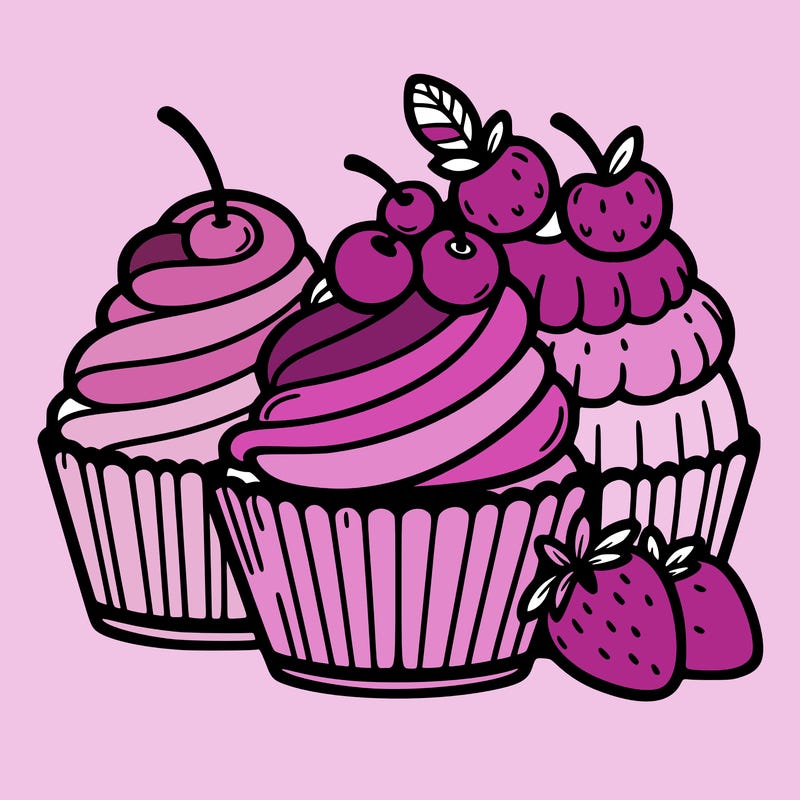 beautiful pieces of cupcake