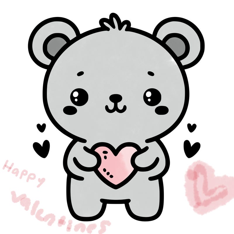 cute bear with heart
