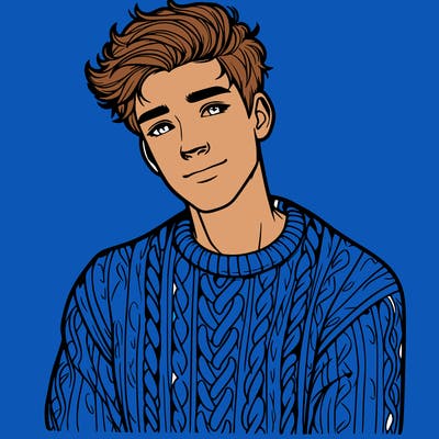 realistic guy with a beautiful jumper