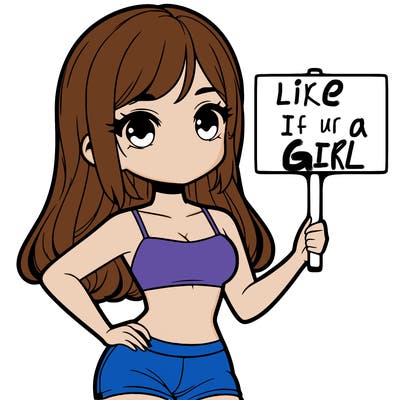 girl in a cute crop top holding a blank sign