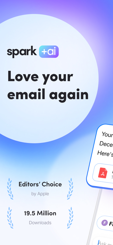Spark AIメールアプリ、Apple Editors Choice賞と1950万ダウンロードをフィーチャー