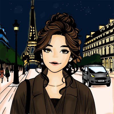 realistic woman in paris