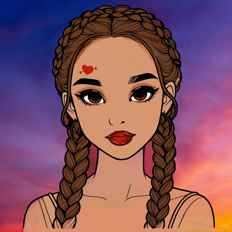realistic girl with braids