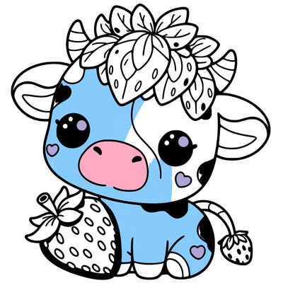 cute strawberry cow