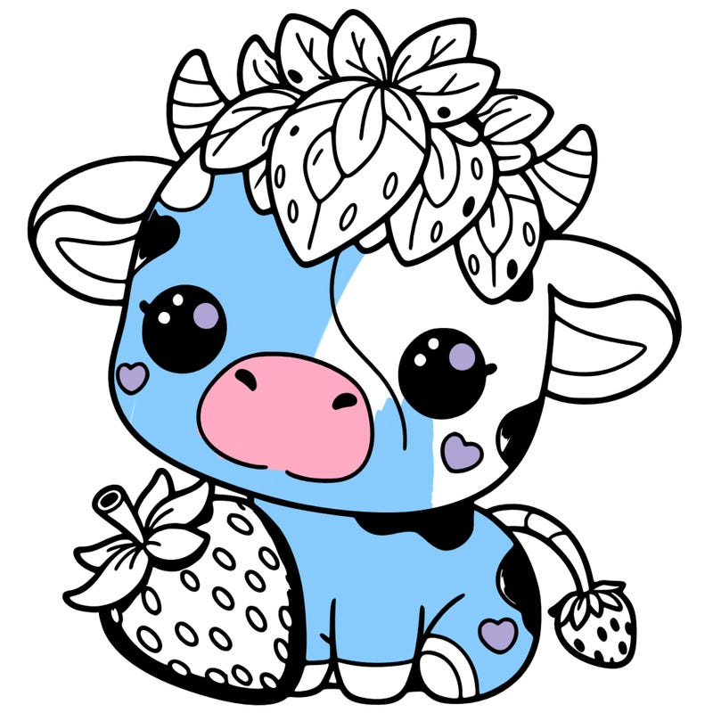 cute strawberry cow
