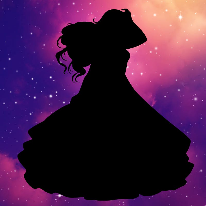 realistic woman with dress flowing in the wind