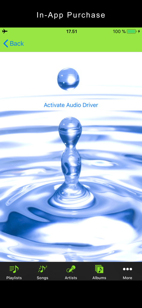BAPU - BAPU app in-app purchase screen for activating the high-end audio driver