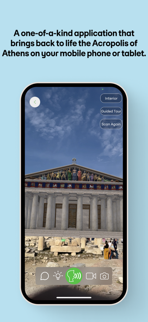Ricostruzione in realtà aumentata dell'Acropoli di Atene su un dispositivo mobile