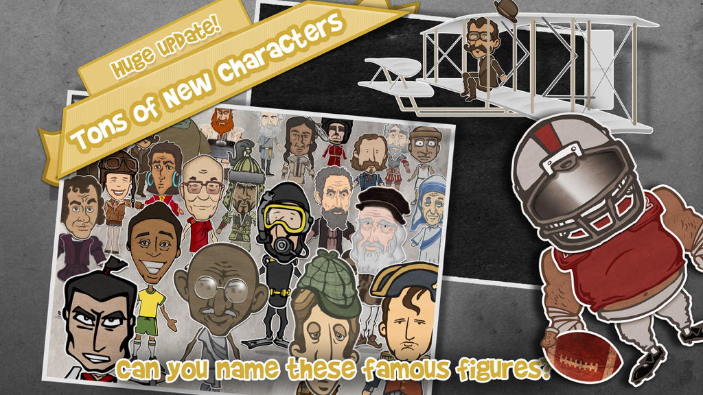 A collection of famous historical and cultural figures as puppets in the Puppet Pals 2 School Edition app