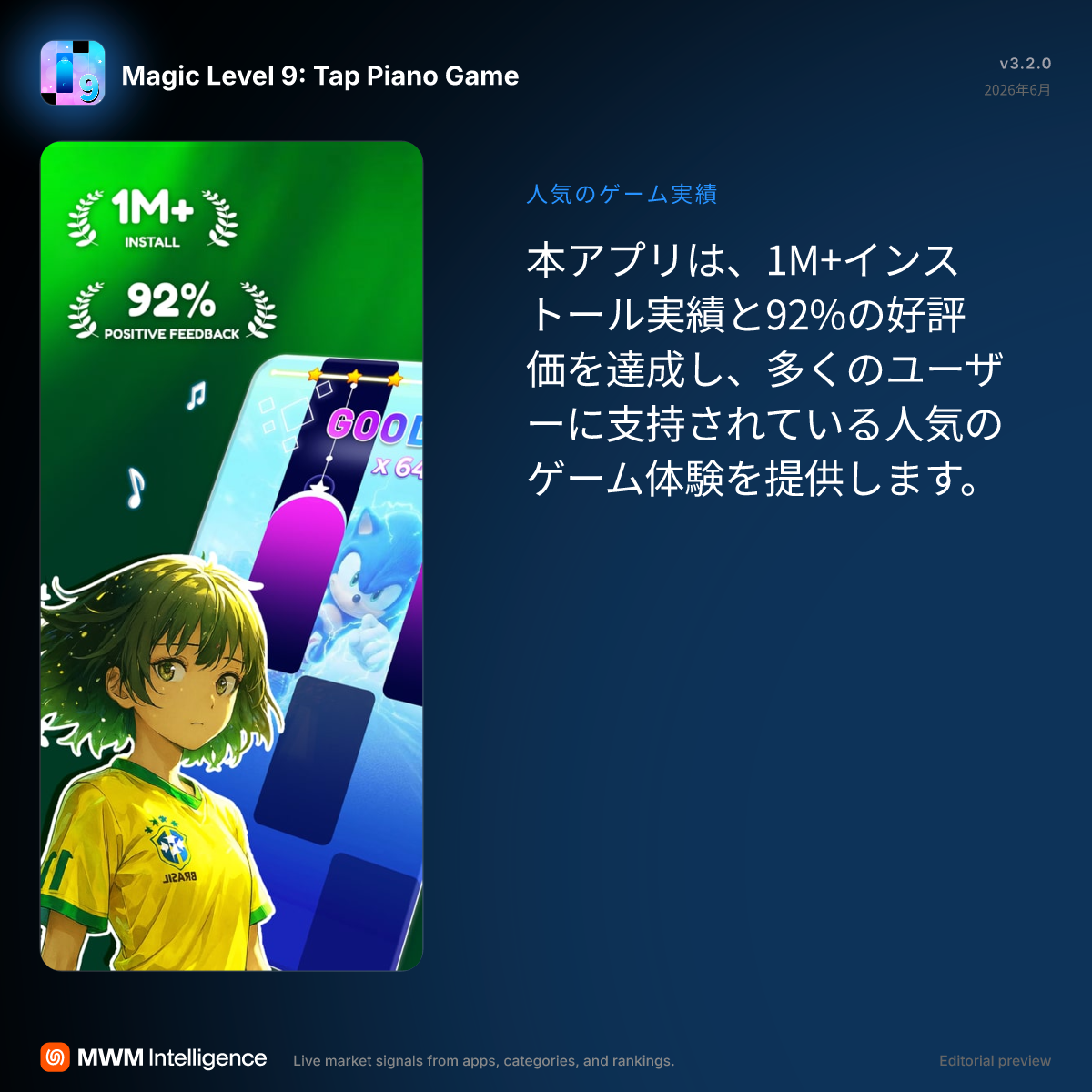 魔法ピアノタイル9 : ピアノゲーム、おんがくげーむ、音ゲー - ゲーム