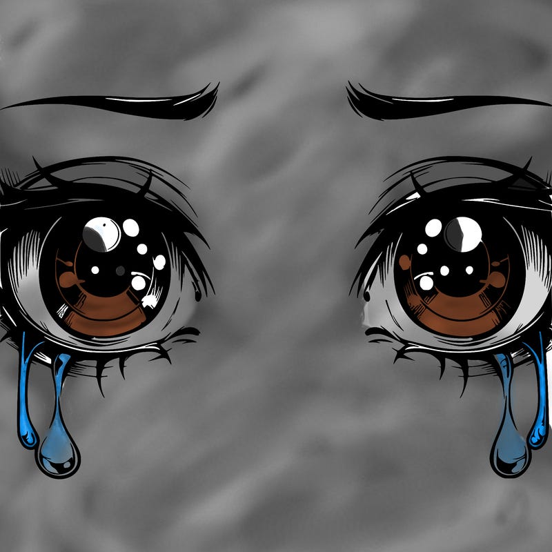 realistic eyes with tears