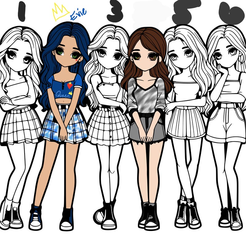 a group of girls realistic