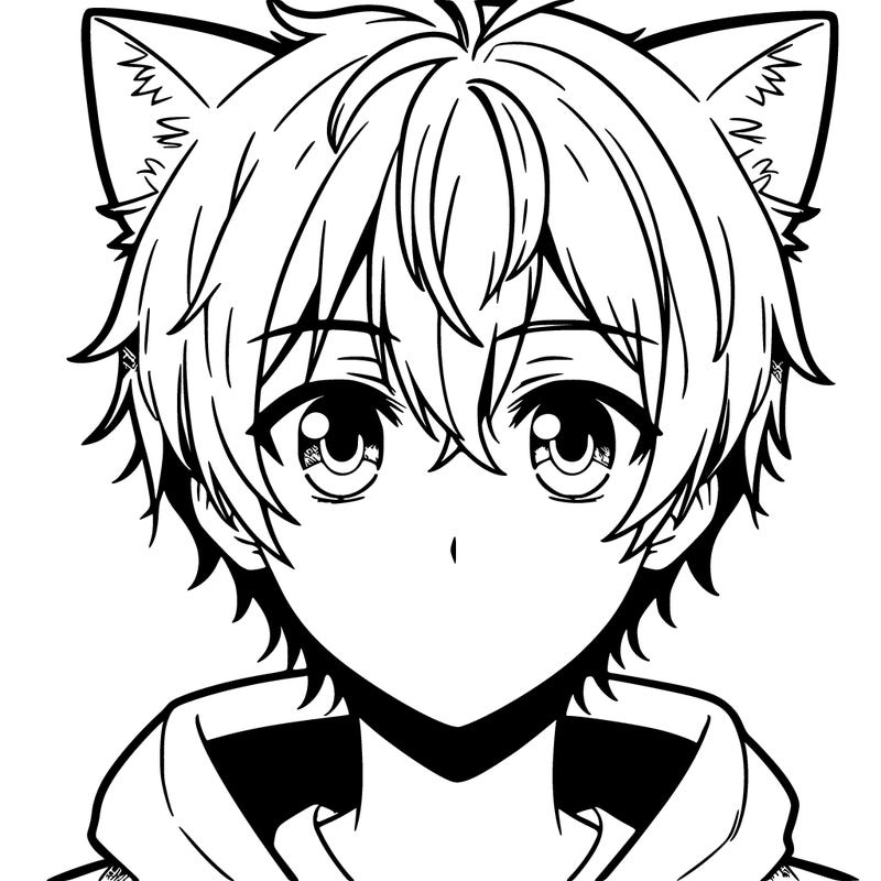 anime boy with cat ears