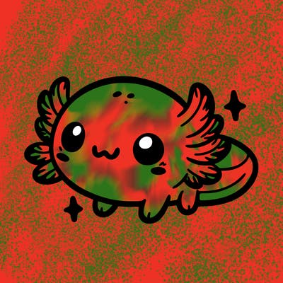 cute easy baby axolotl